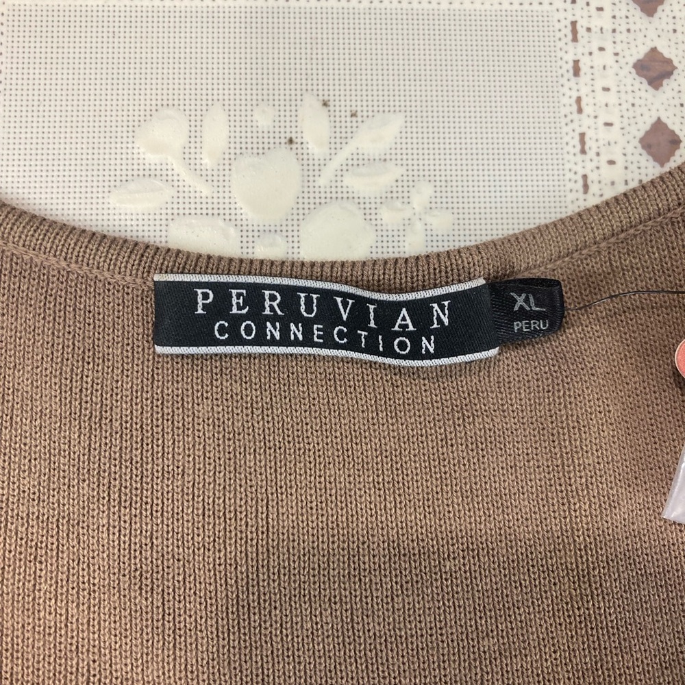 Peruvian Connection Women's Brown Fitted Sleeveless Tank Top Size XL NWT - Picture 6 of 10